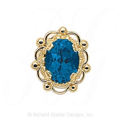 GS103 BT - 14 Karat Gold Blue Topaz Slide 